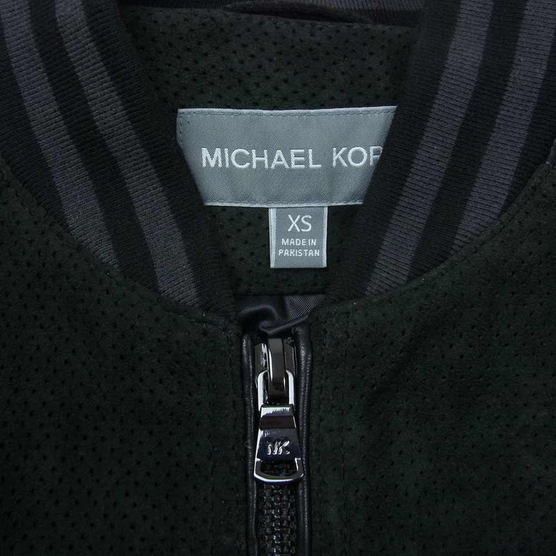 Michael Kors マイケルコース レザー スエード リブ ブルゾン ジャケット ブラック系 XS【中古】