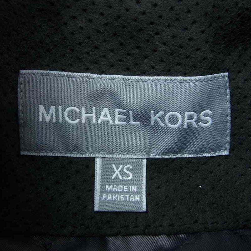 Michael Kors マイケルコース レザー スエード リブ ブルゾン ジャケット ブラック系 XS【中古】