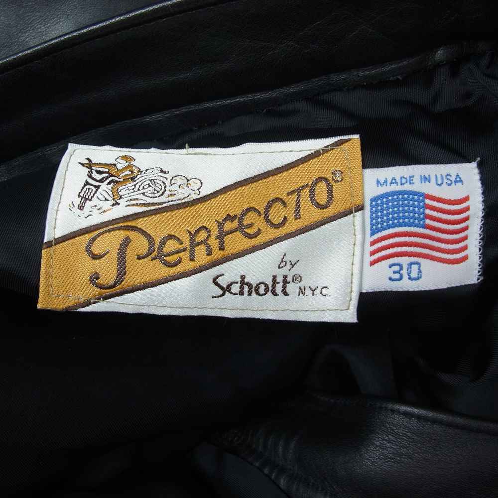 schott ショット バイカータグ レザー パンツ ブラック系 30【中古】
