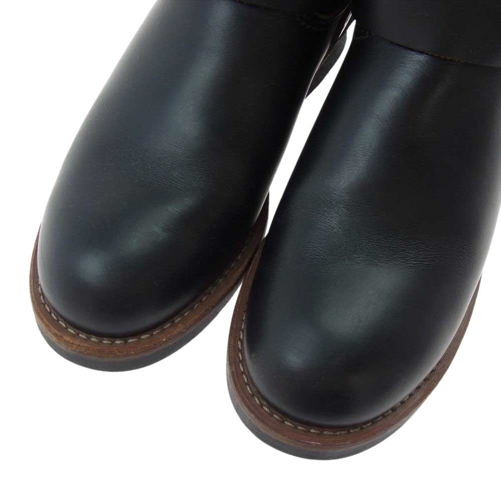 RED WING レッドウィング 縦プリント羽タグ 2966 Engineer Boots 茶芯 エンジニア レザー ブーツ ブラック系 8D【美品】【中古】