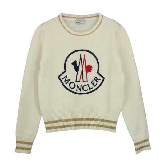 MONCLER モンクレール MAGLIONE TRICOT GIROCOLLO ニット ウール カシミヤ オフホワイト系 S【中古】