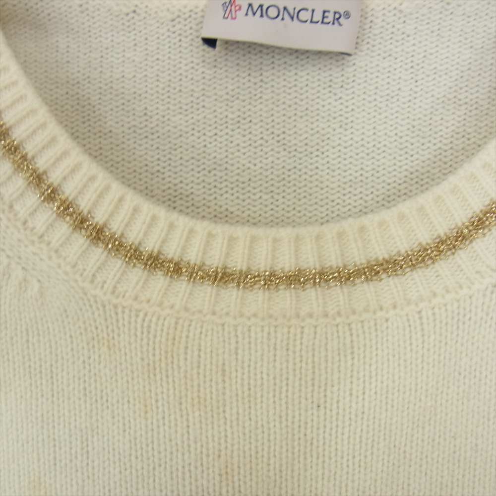 MONCLER モンクレール MAGLIONE TRICOT GIROCOLLO ニット ウール カシミヤ オフホワイト系 S【中古】