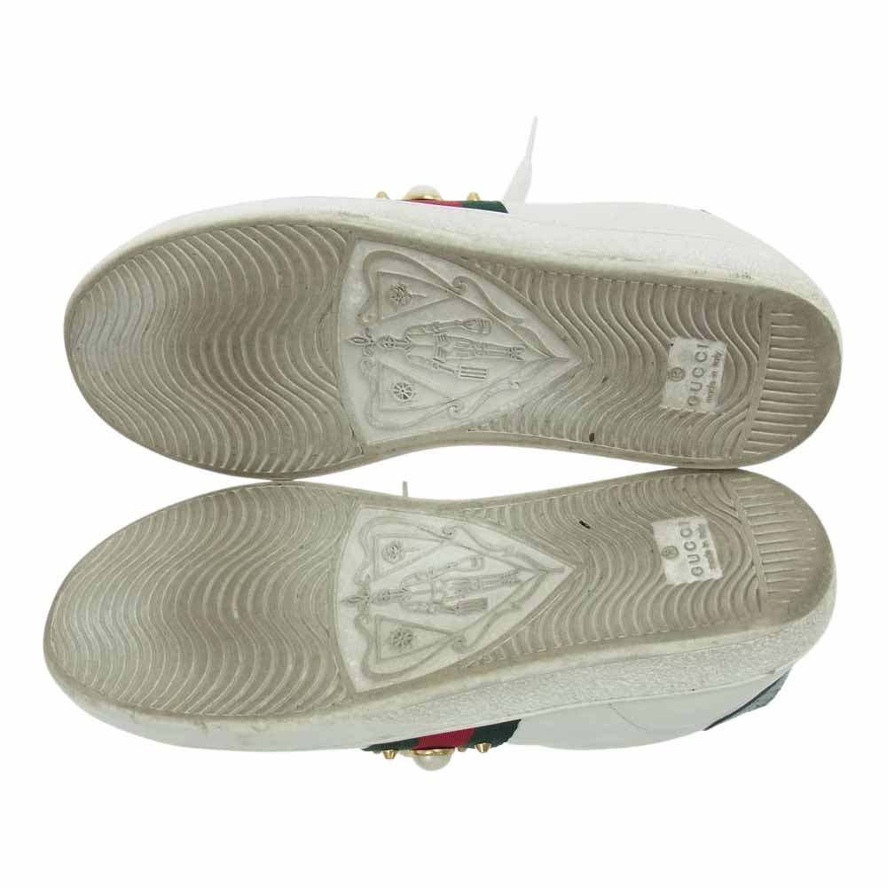 GUCCI グッチ 438218 日本限定 パール ロートップ スニーカー ホワイト系 36.5【中古】