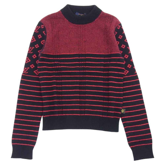 LOUIS VUITTON ルイ・ヴィトン カシミヤ ウール ボーダー ニット ブラック系 XS【中古】