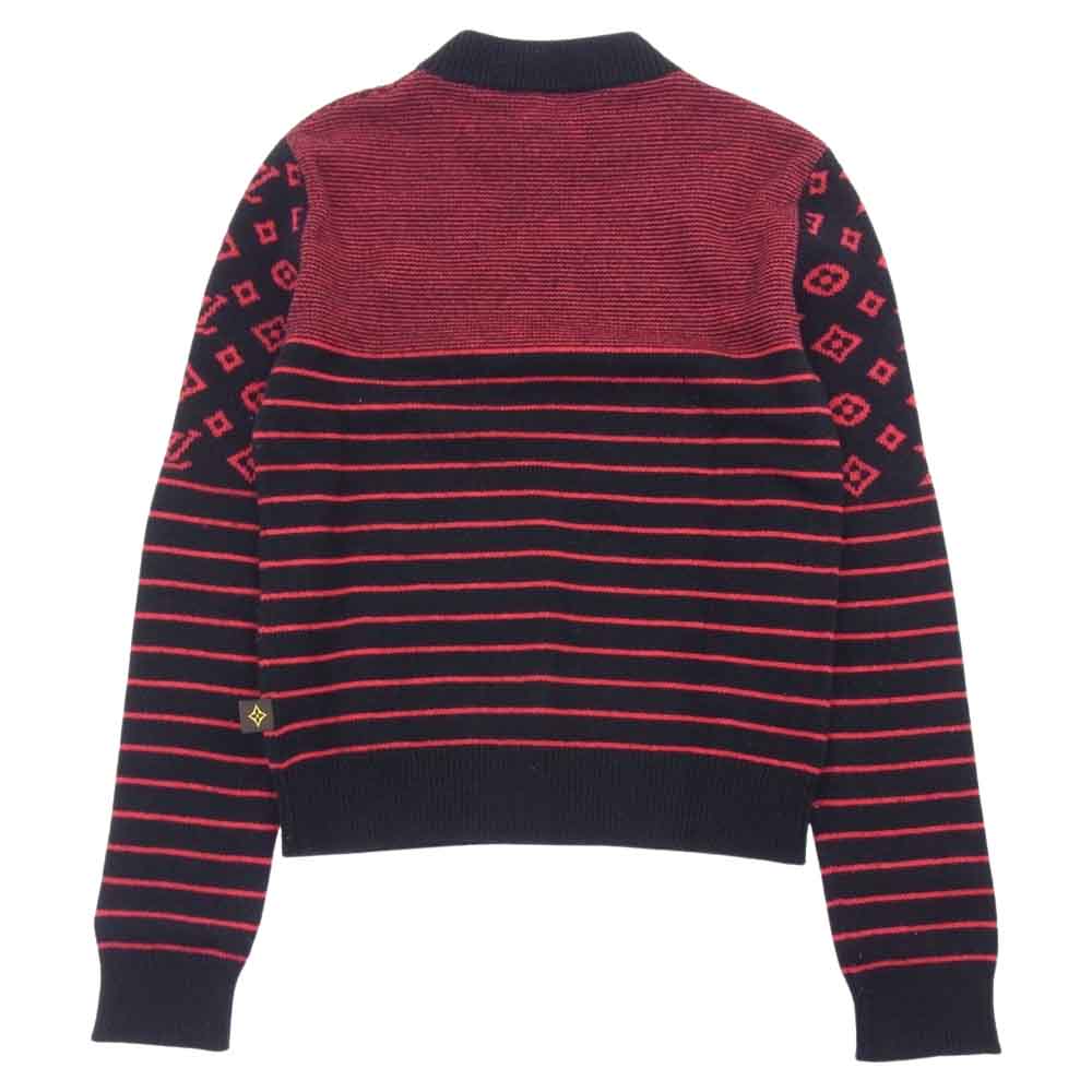 LOUIS VUITTON ルイ・ヴィトン カシミヤ ウール ボーダー ニット ブラック系 XS【中古】