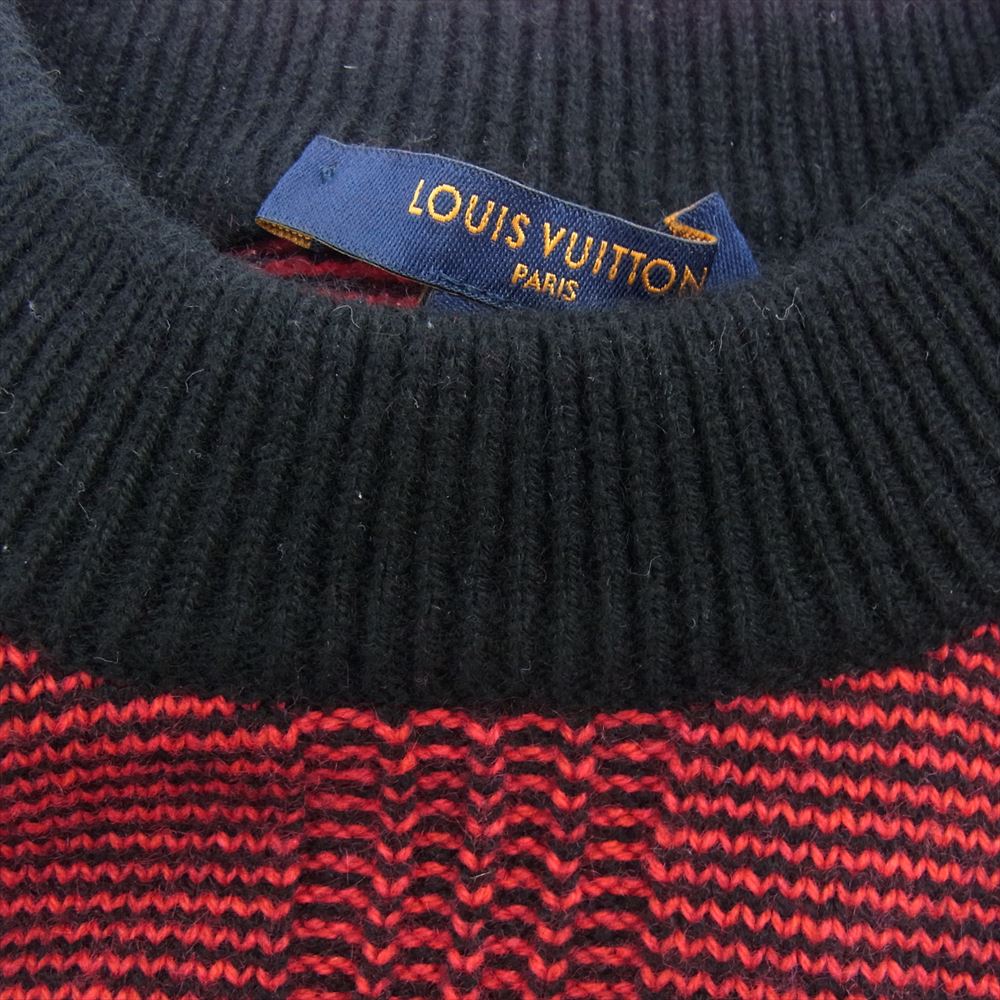 LOUIS VUITTON ルイ・ヴィトン カシミヤ ウール ボーダー ニット ブラック系 XS【中古】