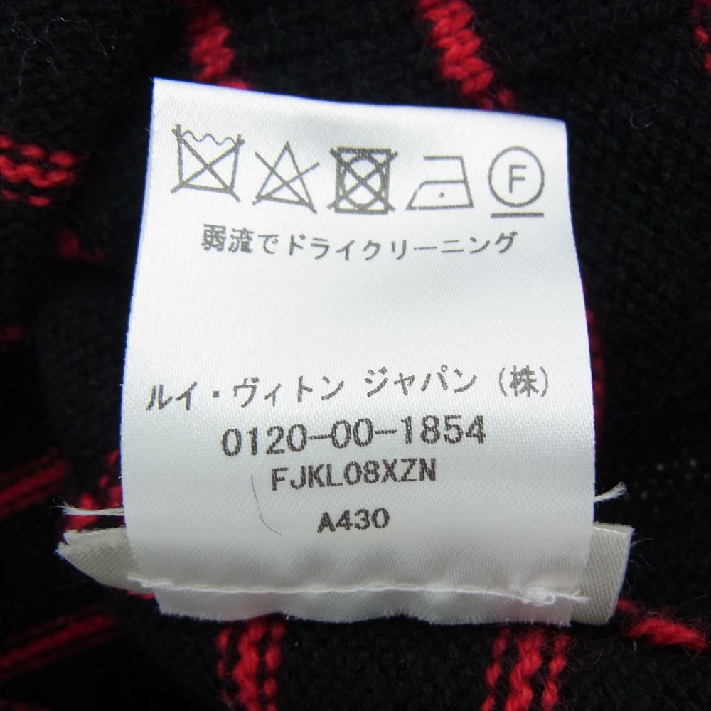 LOUIS VUITTON ルイ・ヴィトン カシミヤ ウール ボーダー ニット ブラック系 XS【中古】