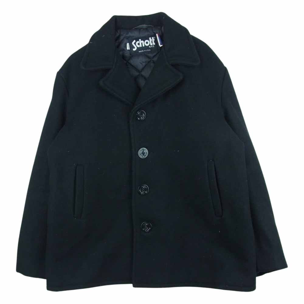 schott ショット ウール Pコート ピーコート アメリカ製 ブラック系 44【中古】