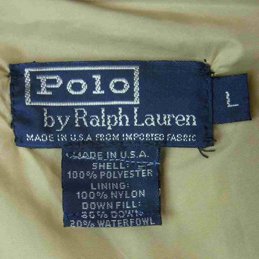 POLO RALPH LAUREN ポロ・ラルフローレン ナイロン ダウン ジャケット USA製 グレイッシュネイビー系 L【中古】