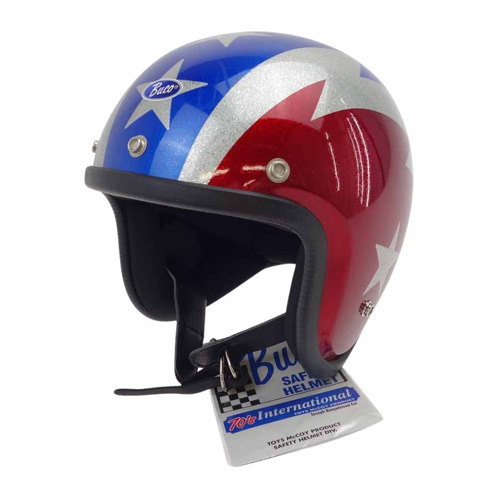 TOY'S McCOY トイズマッコイ BUCO THUNDERBOLT BLUE ブコ サンダーボルト ジェット ヘルメット レッド系 ブルー系 L【極上美品】【中古】