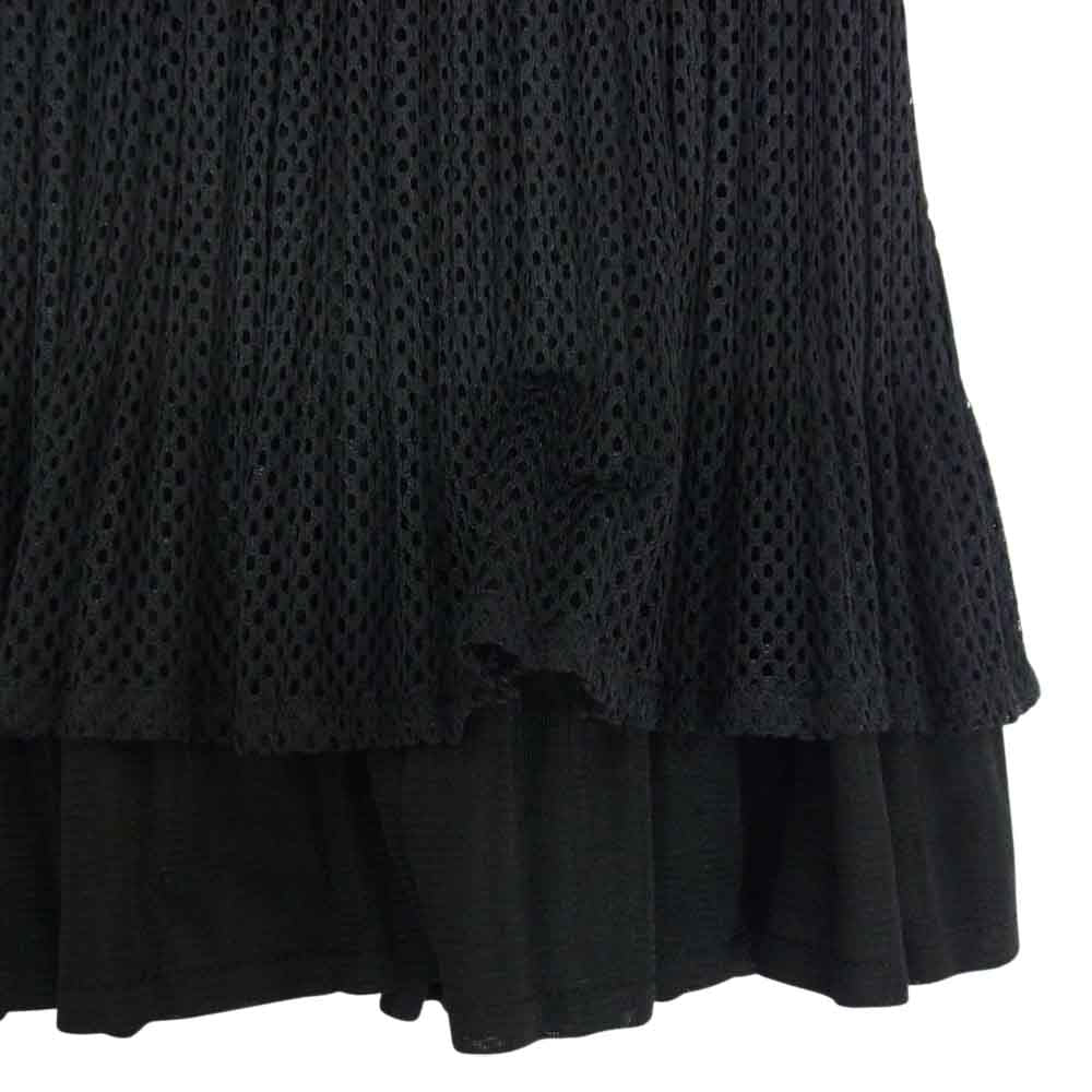 PLEATS PLEASE プリーツプリーズ イッセイミヤケ PP14-JK671 プリーツ加工 メッシュ レイヤード ノースリーブ タンクトップ ブラック系 3【中古】