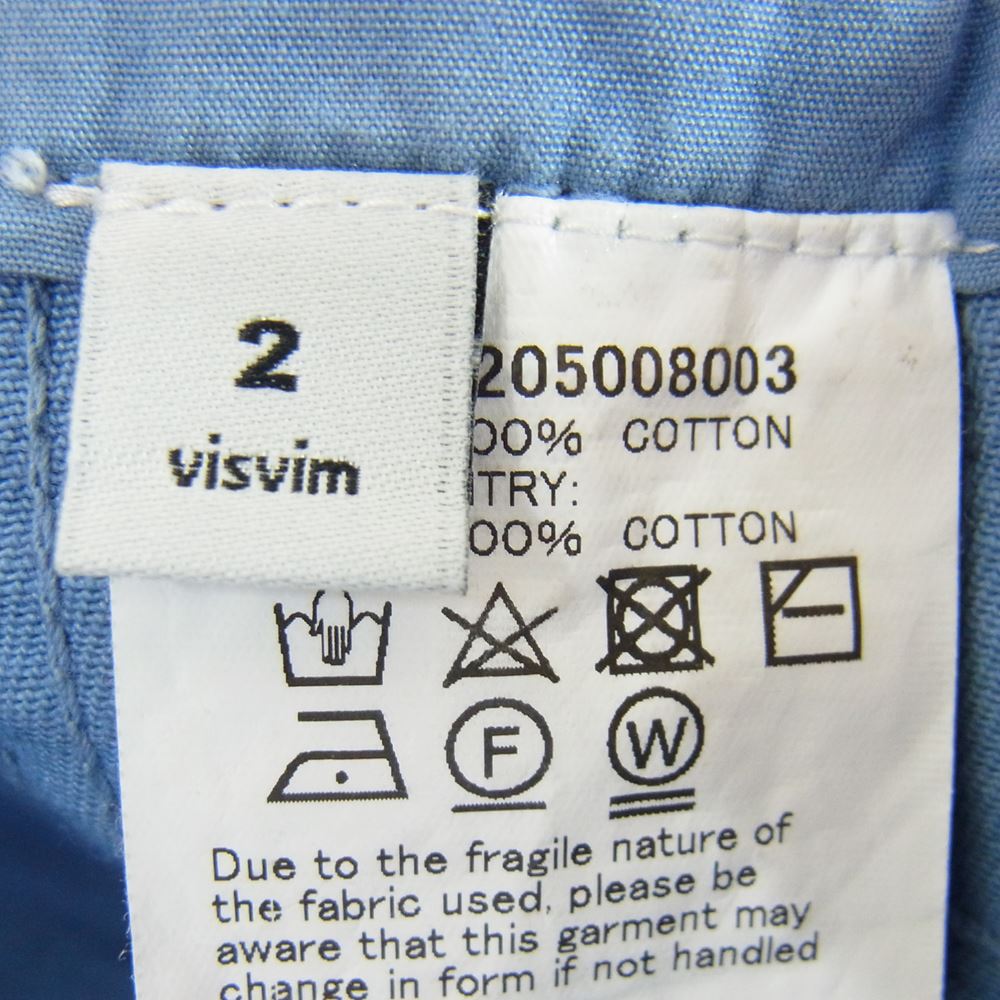 VISVIM ビズビム 17AW 0117205008003 HAKAMA PANTS GIZA CHINO ハカマ パンツ ギザ チノ パンツ ブルー系 2【中古】