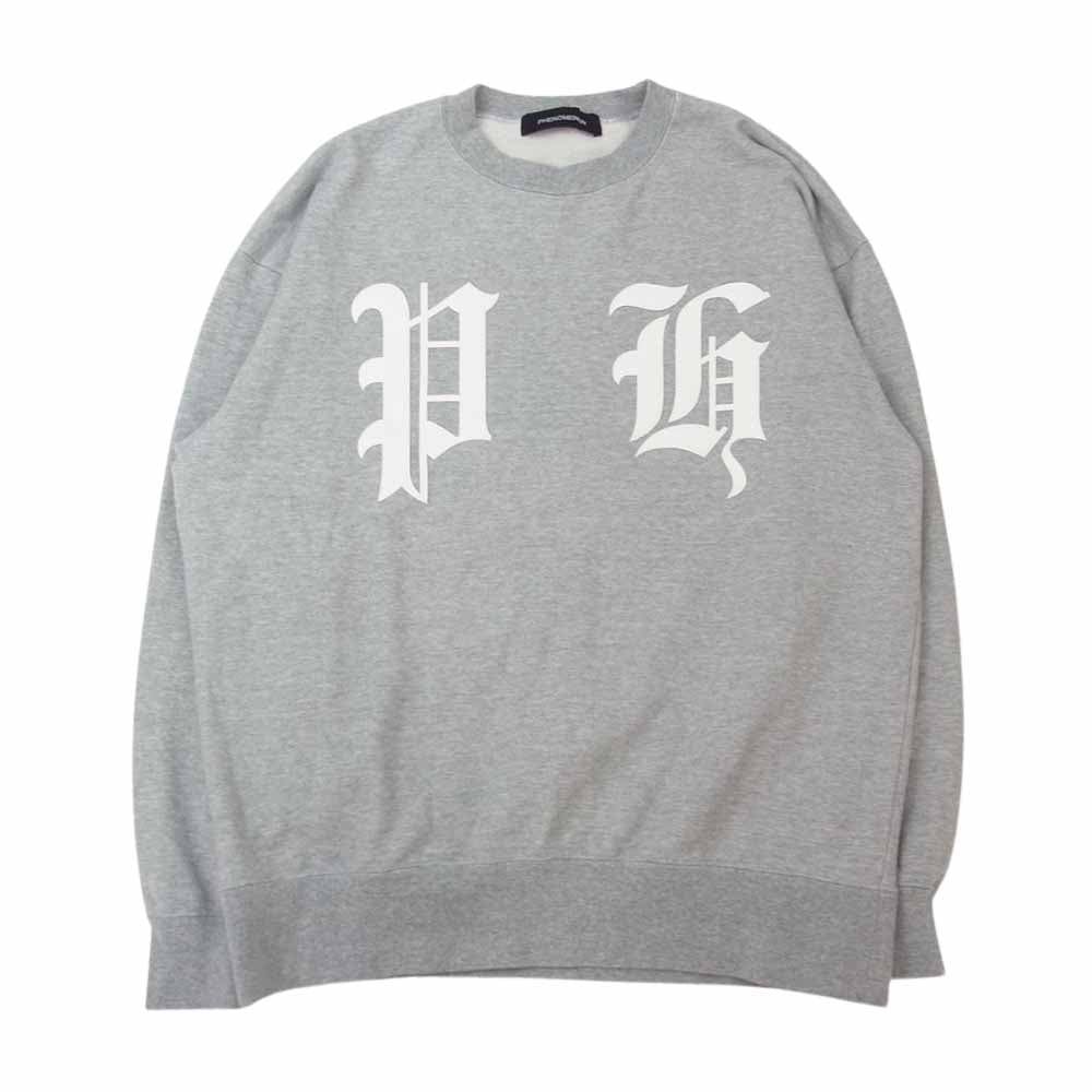 PHENOMENON フェノメノン MHACSJP01 CREWNECK SWEATSHIRT ロゴパッチ クルーネック スウェット グレー系【中古】