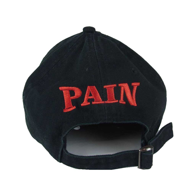 ミスビヘイブ PAIN 6パネル 刺繍 キャップ 帽子 ブラック系【中古】