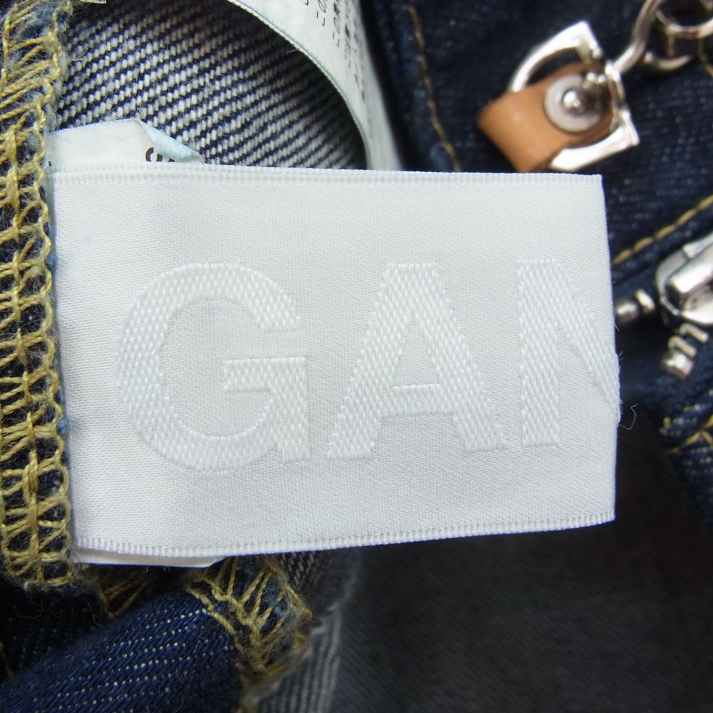 GANRYU ガンリュウ COMME des GARCONS コムデギャルソン AD2016 ER-P013 綿デニム 製品洗い サイドジップ ショートパンツ ハーフパンツ インディゴブルー系 M【中古】