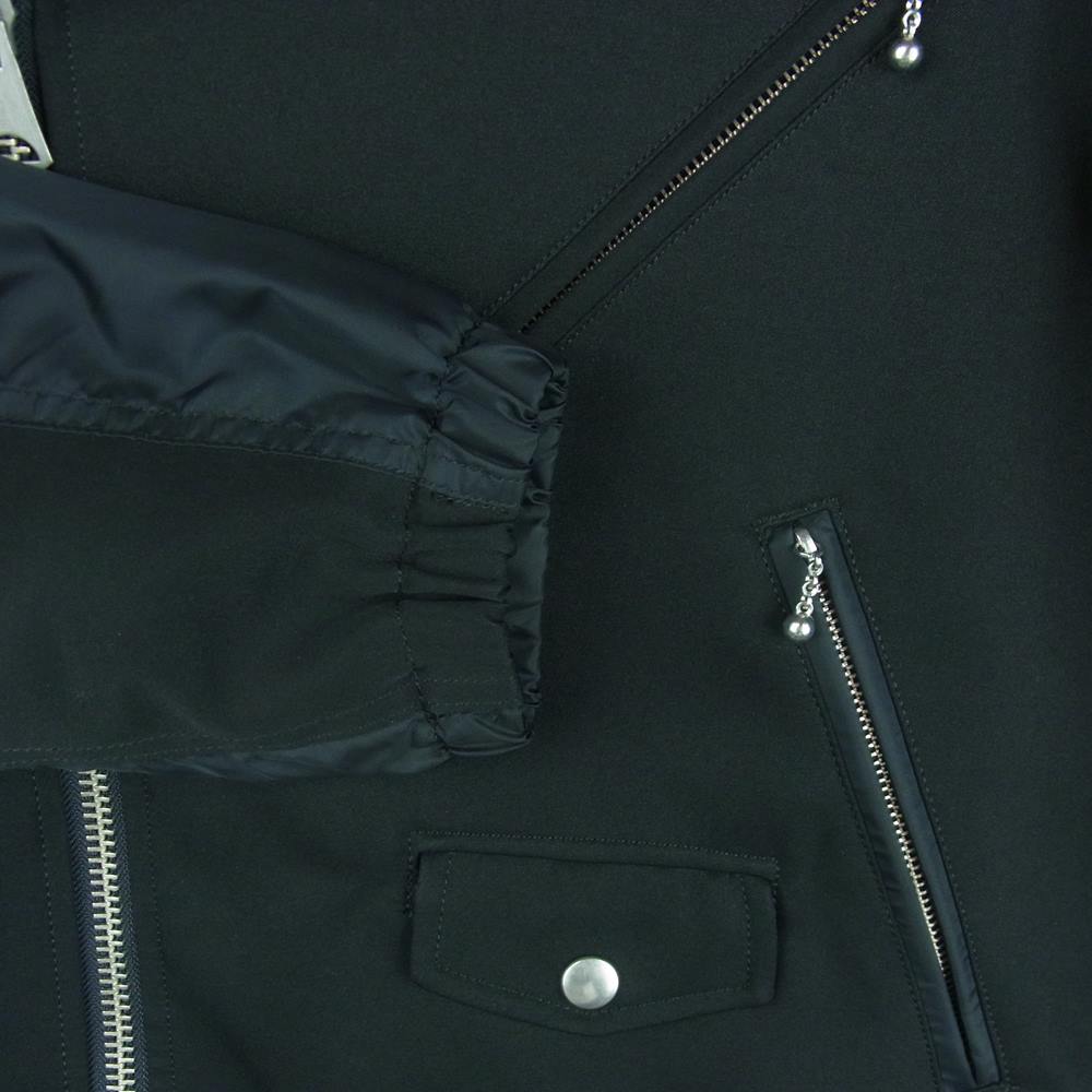 GANRYU ガンリュウ COMME des GARCONS コムデギャルソン 15AW EP-J005 エステルクロス ナイロンタフタ 切替 ダブル ライダース ジャケット ブラック系 M【中古】