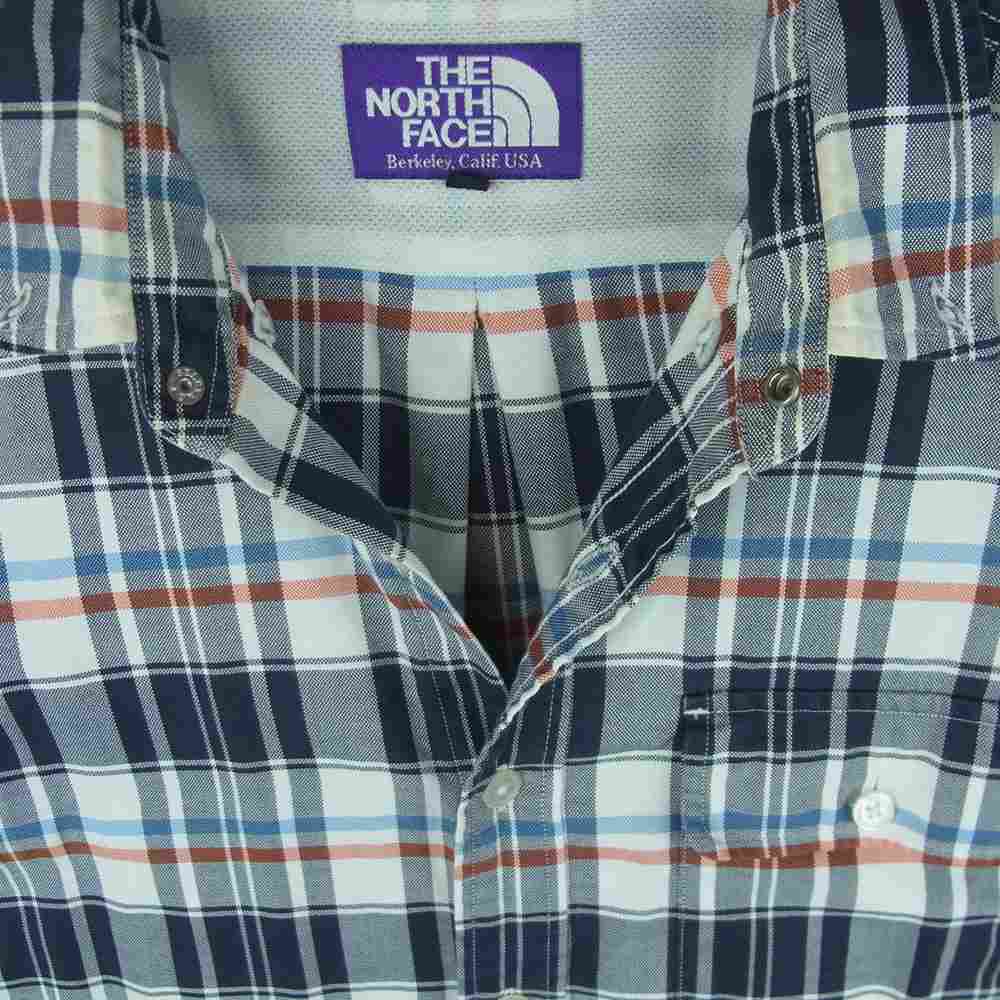 THE NORTH FACE ノースフェイス NT3510N PURPLE LABEL COOLMAX Check B.D Shirt パープル レーベル クールマックス チェック 長袖 シャツ【中古】