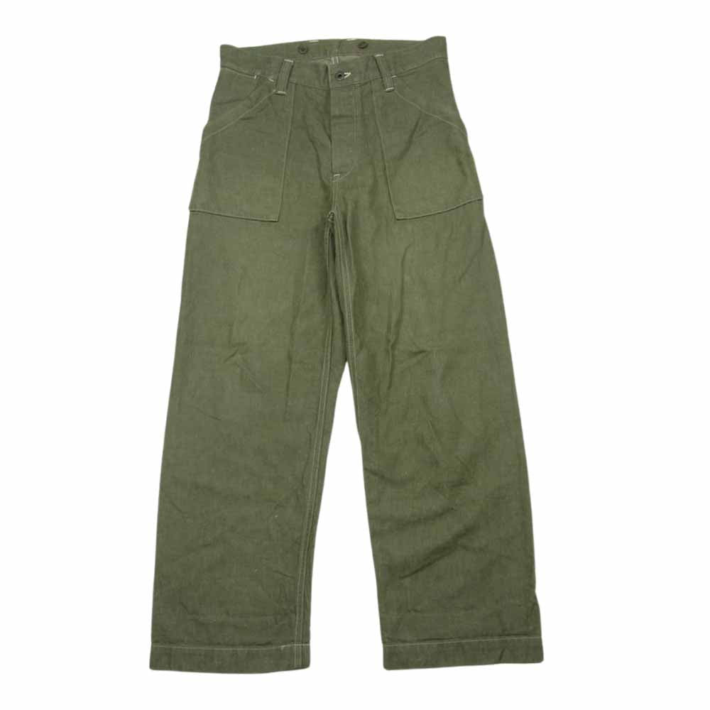 Nigel Cabourn ナイジェルケーボン 8038-00-50004 2 PLEATS WIDE PANT ブリーツ ワイド パンツ カーキ系【中古】