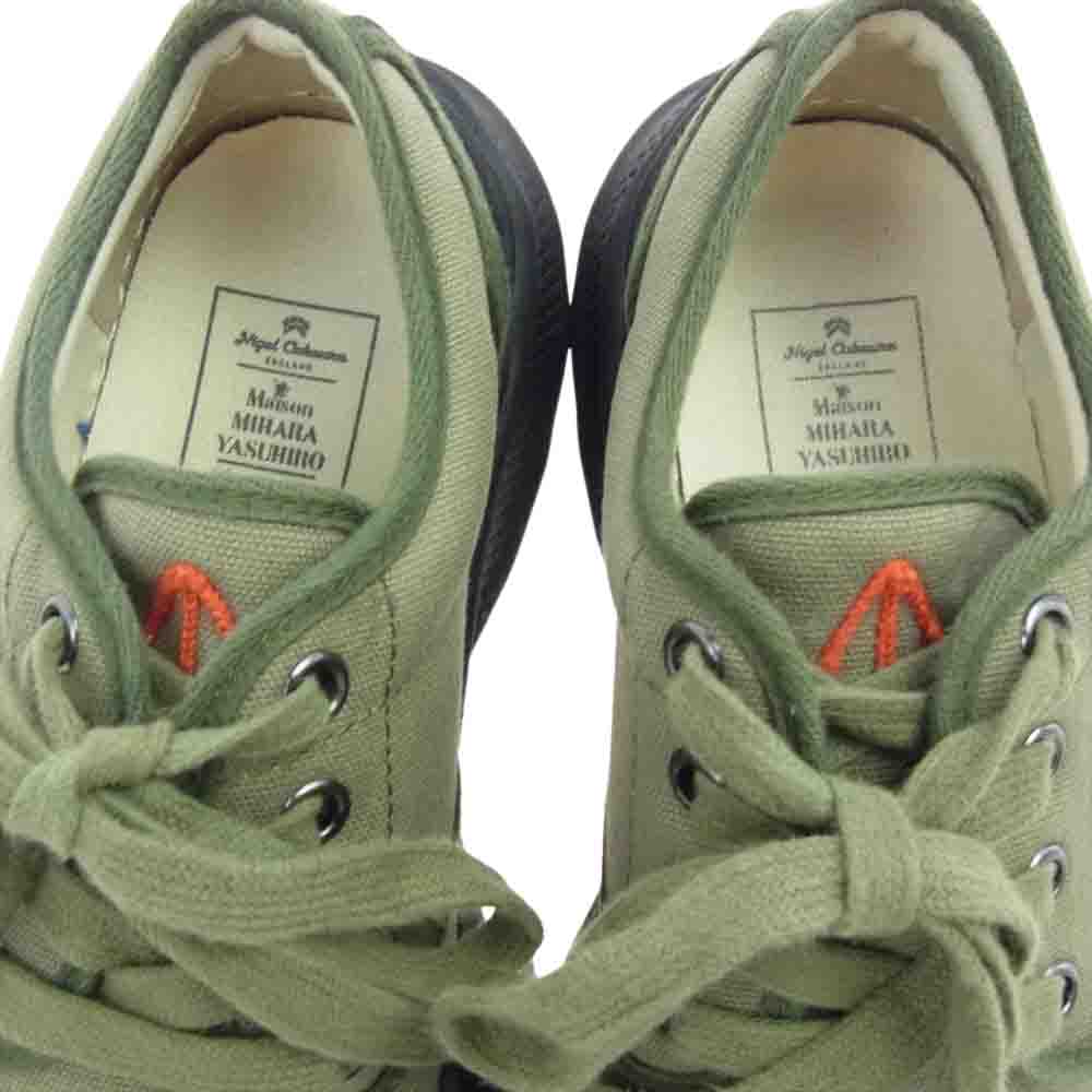 Nigel Cabourn ナイジェルケーボン × Marson MIHARA YASUHIRO メゾン ミハラ ヤスヒロ COMBAT SHOES コンバット シューズ モスグリーン系 40【中古】