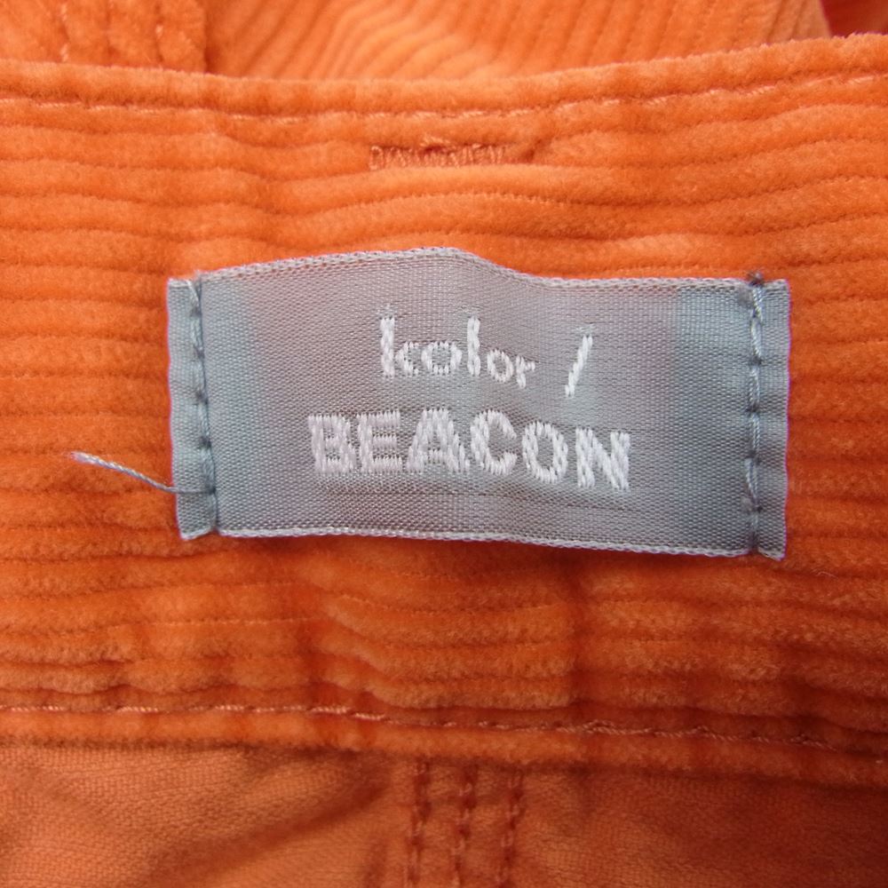 kolor カラー BEACON ビーコン 14SS 14SBM-P04103 コーデュロイ ペインター カット オフ ショート パンツ オレンジ系 3【中古】