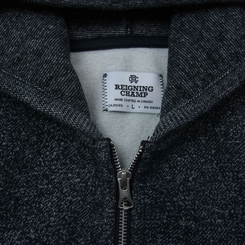 REIGNING CHAMP レイニングチャンプ 国内正規品 RC-3257 Tiger Fleece L/S Zip Front Hoodie タイガーフリース フルジップ パーカー フーディ グレー系 グレー系 L【中古】
