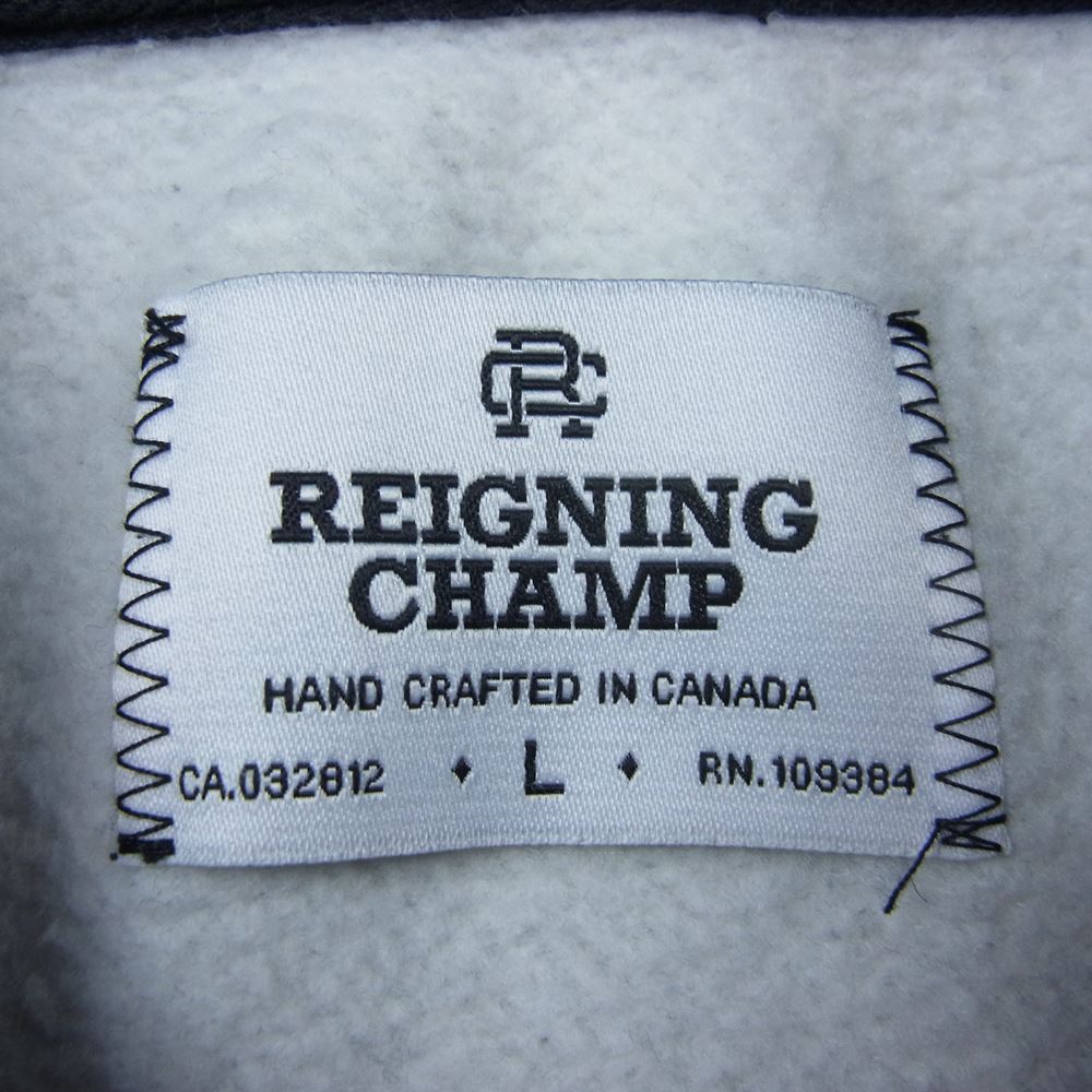 REIGNING CHAMP レイニングチャンプ 国内正規品 RC-3257 Tiger Fleece L/S Zip Front Hoodie タイガーフリース フルジップ パーカー フーディ グレー系 グレー系 L【中古】