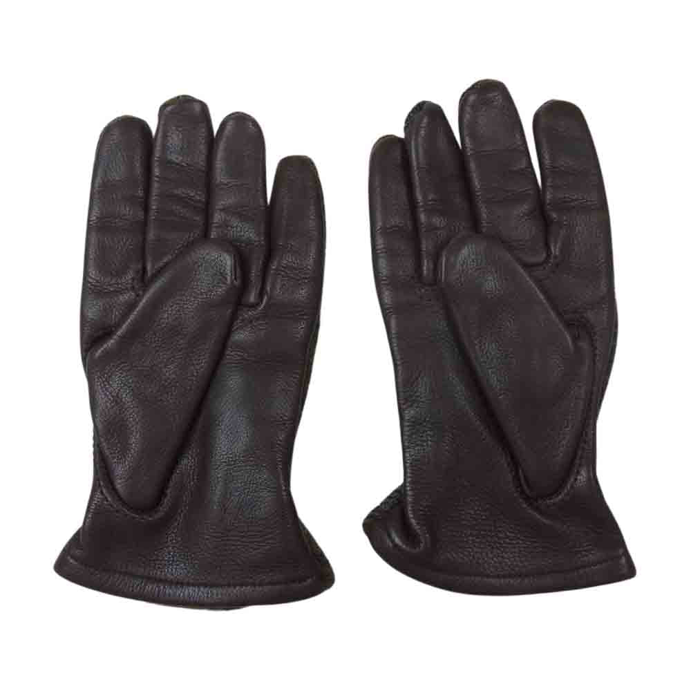 COMME des GARCONS HOMME コムデギャルソンオム HJ-Ｋ701 × Harris Tweed ハリスツイード レザー切替 グローブ ブラウン系【美品】【中古】