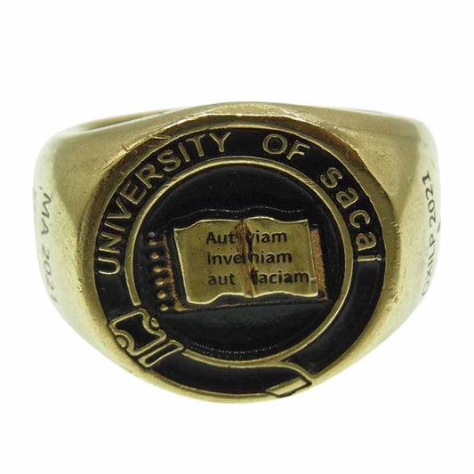 Sacai サカイ 21SS 21-05635 ロゴ カレッジリング ゴールド系 3【中古】