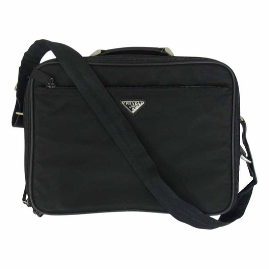 PRADA プラダ V147 2WAY ブリーフケース ブラック系【中古】