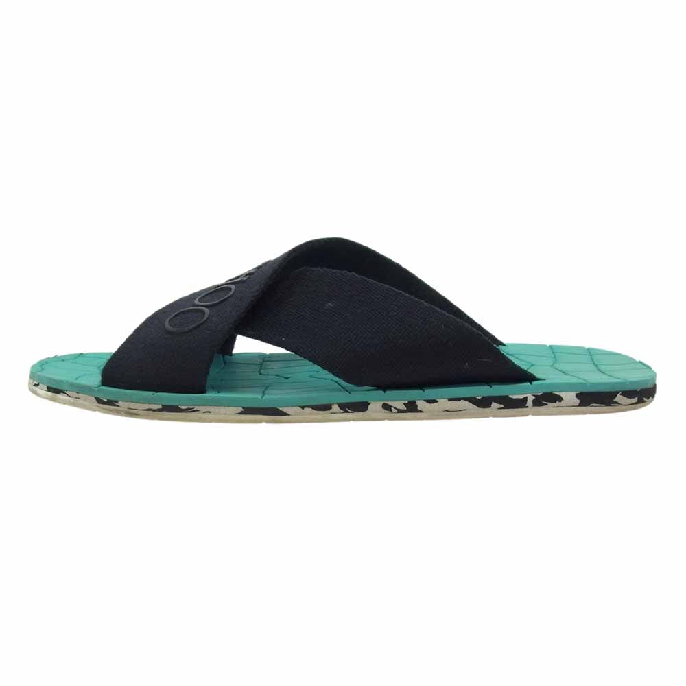 JIMMY CHOO ジミーチュウ Clive grosgrain sandals グログラン サンダル  ブラック系 ライトブルー系【中古】