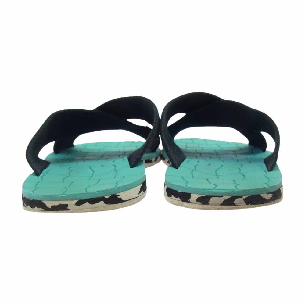 JIMMY CHOO ジミーチュウ Clive grosgrain sandals グログラン サンダル  ブラック系 ライトブルー系【中古】