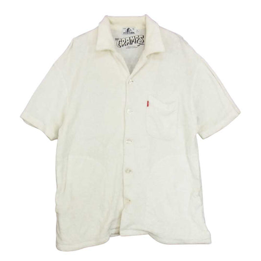 HYSTERIC GLAMOUR ヒステリックグラマー 02181CH01 THE CRAMPS パイル 半袖 シャツ ホワイト系 S【中古】