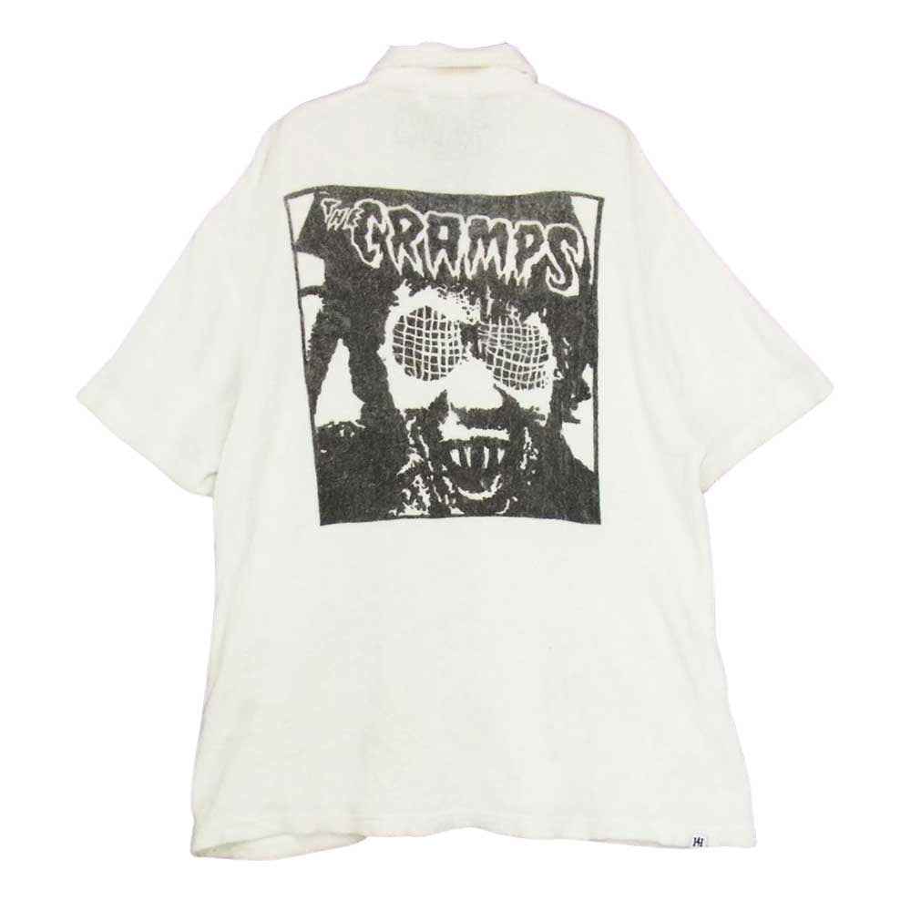 HYSTERIC GLAMOUR ヒステリックグラマー 02181CH01 THE CRAMPS パイル 半袖 シャツ ホワイト系 S【中古】