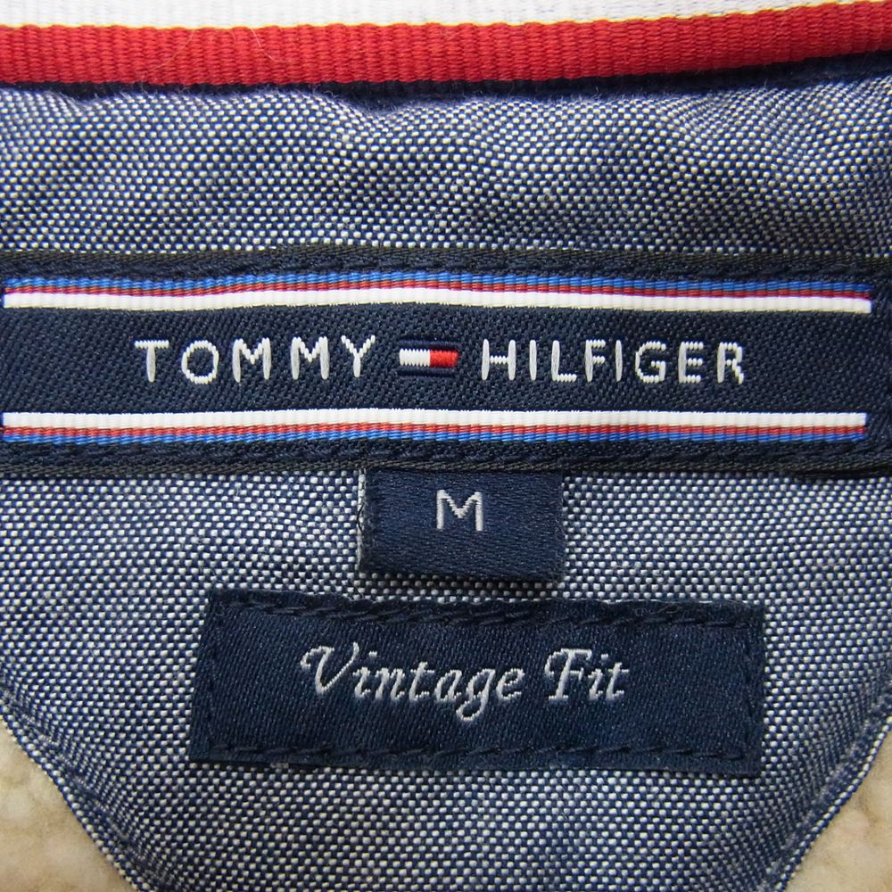 TOMMY HILFIGER トミーヒルフィガー フリース ジップアップ パーカー ネイビー系 M【中古】