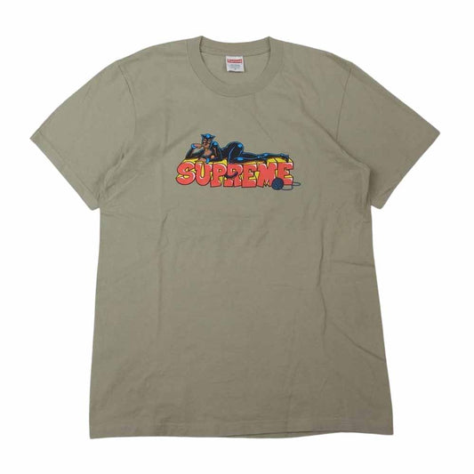 Supreme シュプリーム 22AW Catwoman Tee キャットウーマン プリント 半袖 Tシャツ ベージュ系 S【美品】【中古】
