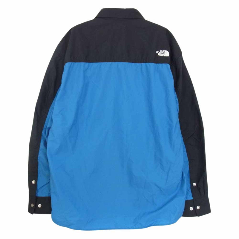 THE NORTH FACE ノースフェイス NR11961 L/S Nuptse Shirt 長袖 ヌプシ ナイロン シャツ ブルー系 ブラック系 L【新古品】【未使用】【中古】