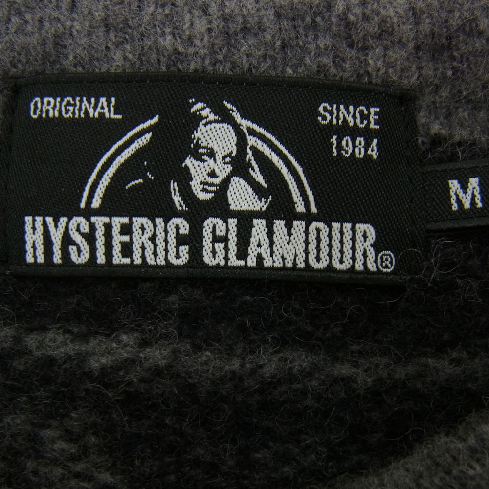 HYSTERIC GLAMOUR ヒステリックグラマー 0263CS09 ガール ノルディック柄 ジャガード ニット グレー系 M【中古】