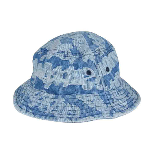 Supreme シュプリーム 22SS Fat Tip Jacquard Denim Crusher ファット ティップ ジャガード デニム クラッシャー バケット ハット インディゴブルー系【中古】