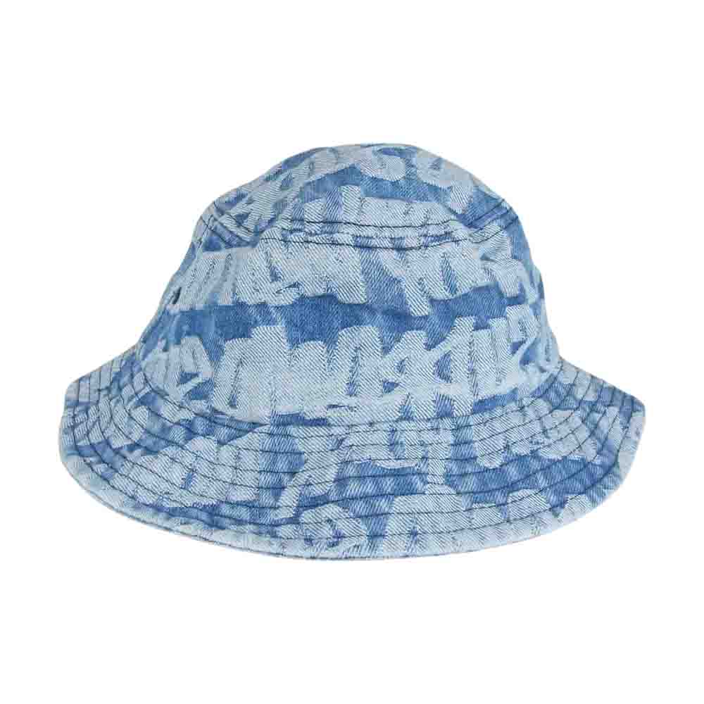 Supreme シュプリーム 22SS Fat Tip Jacquard Denim Crusher ファット ティップ ジャガード デニム クラッシャー バケット ハット インディゴブルー系【中古】