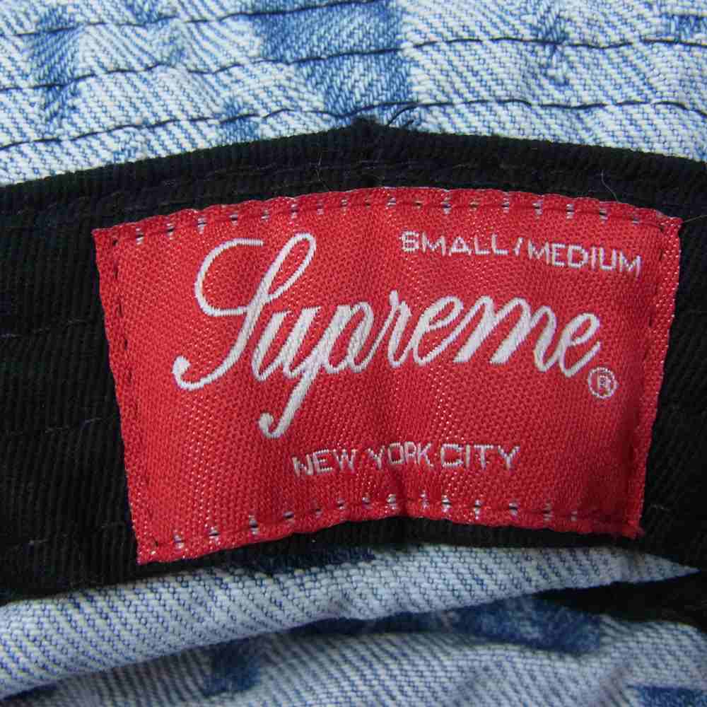 Supreme シュプリーム 22SS Fat Tip Jacquard Denim Crusher ファット ティップ ジャガード デニム クラッシャー バケット ハット インディゴブルー系【中古】