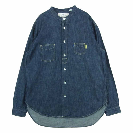 Levi's リーバイス PC9-56470-0000 MADE ＆ CRAFTED LMC POGGY WORK SHIRT ポギー バンドカラー 長袖 ワーク シャツ インディゴブルー系 M【中古】