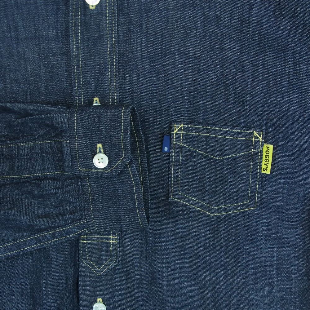 Levi's リーバイス PC9-56470-0000 MADE ＆ CRAFTED LMC POGGY WORK SHIRT ポギー バンドカラー 長袖 ワーク シャツ インディゴブルー系 M【中古】