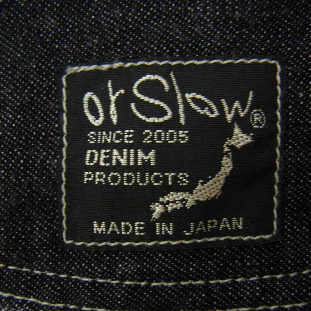 orSlow オアスロウ 01-8057 STAND COLLAR LONG SLEEVE SHIRT ブラックデニム スタンドカラー 長袖 シャツ ブラック系 2【極上美品】【中古】
