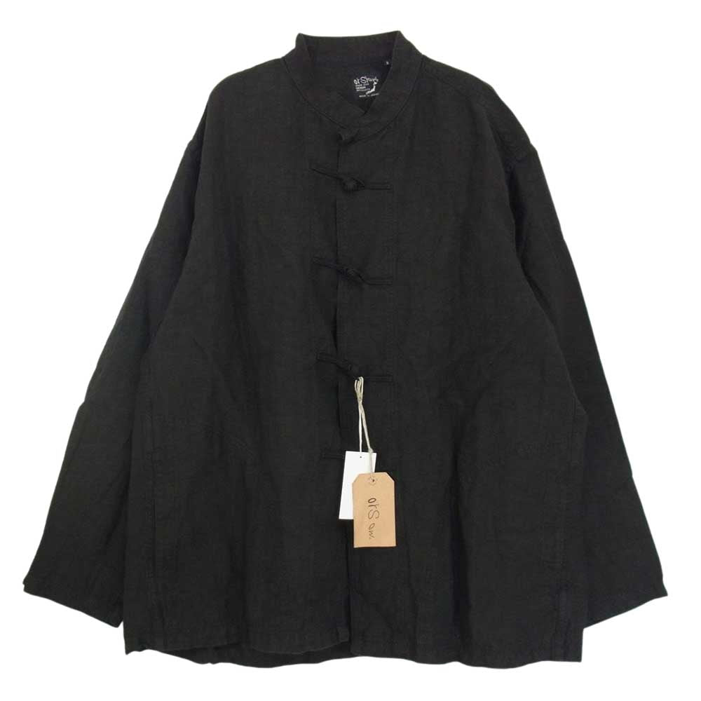 orSlow オアスロウ 03-6013 KUNG FU JACKET チャイナボタン スタンドカラー リネン カンフージャケット ブラック系 2【美品】【中古】