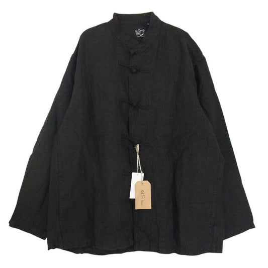 orSlow オアスロウ 03-6013 KUNG FU JACKET チャイナボタン スタンドカラー リネン カンフージャケット ブラック系 2【美品】【中古】