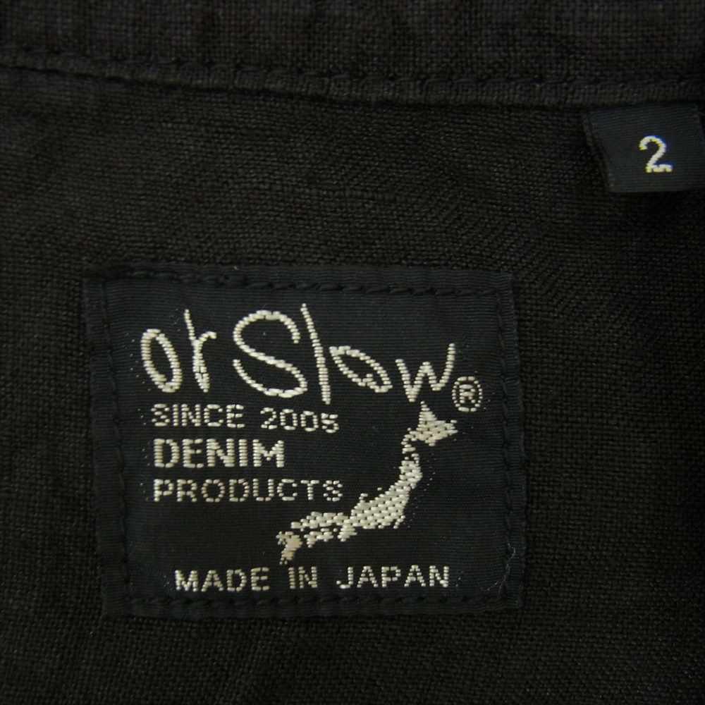 orSlow オアスロウ 03-6013 KUNG FU JACKET チャイナボタン スタンドカラー リネン カンフージャケット ブラック系 2【美品】【中古】