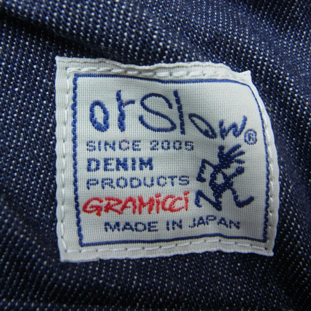 orSlow オアスロウ × GRAMICCI グラミチ GMP-19F1263 FATING PANTS DENIM デニム ベイカー ファティーグ パンツ インディゴブルー系 S【極上美品】【中古】