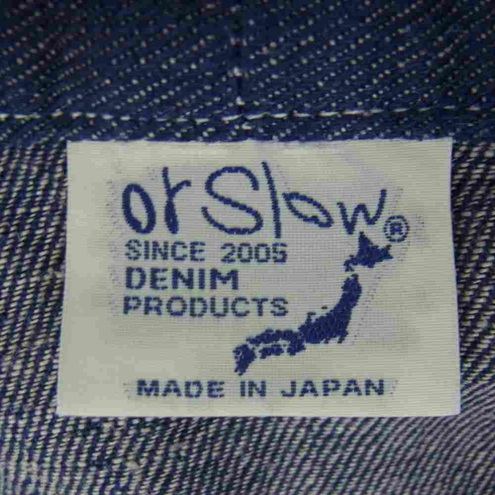 orSlow オアスロウ BEAMS別注 TAKUMI KIMONO JACKET リネン ワンウォッシュ デニム 作務衣 ジャケット インディゴブルー系 サイズ表記無【中古】