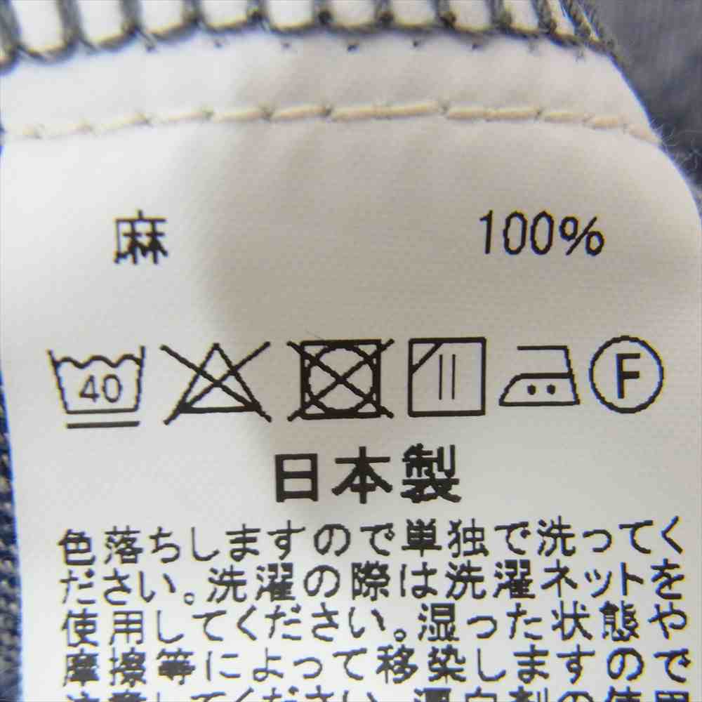 orSlow オアスロウ BEAMS別注 TAKUMI KIMONO JACKET リネン ワンウォッシュ デニム 作務衣 ジャケット インディゴブルー系 サイズ表記無【中古】
