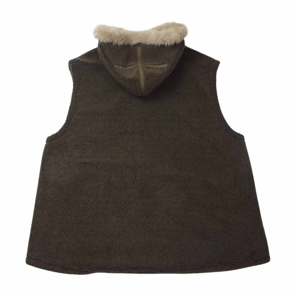 orSlow オアスロウ BEAMS BOY ビームスボーイ 別注 FUR HOODED FLEECE VEST ファーフード フリース ベスト ブラウン系【極上美品】【中古】